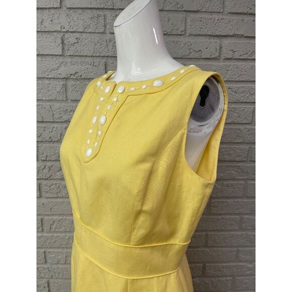 Alex Marie Yellow Sheath Dress with Beaded Neckline Size 6 - Picture 5 of 11